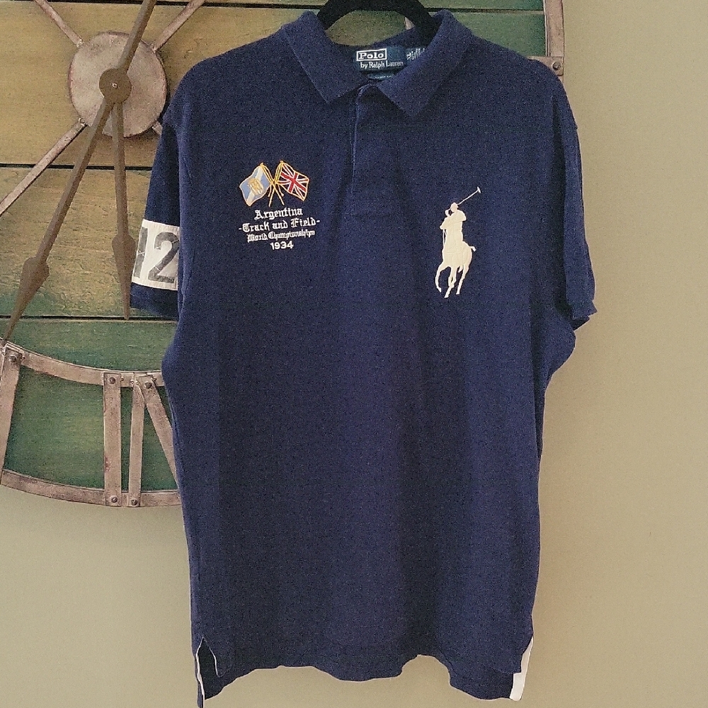 Vintage Polo By Ralph Lauren Big Pony Argentina Track And Field 1934 Polo Shirt